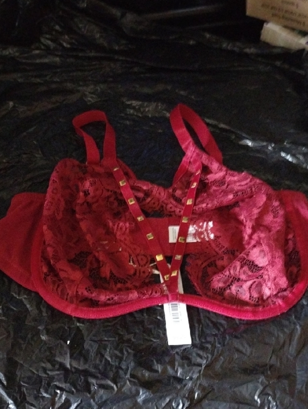 Adore Me Burgundy Lace Bra.  38DD
